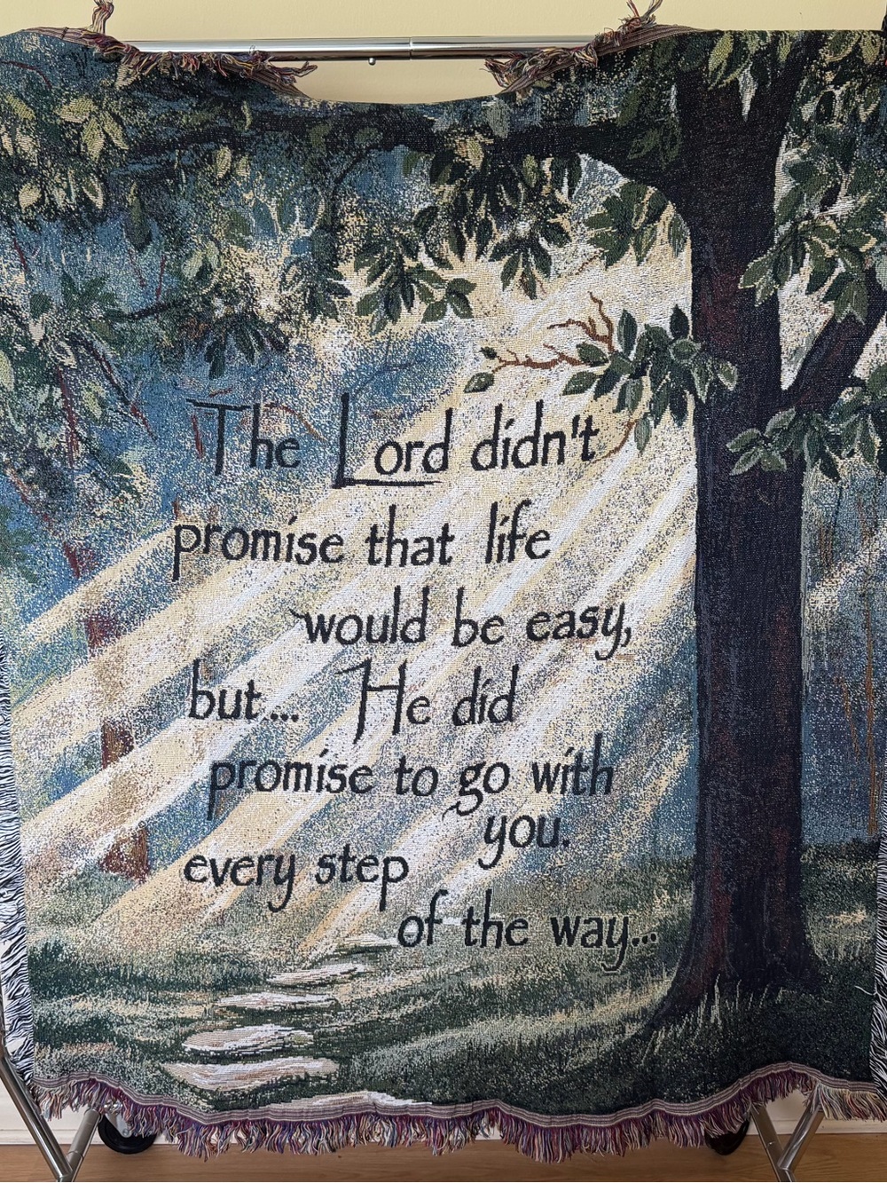 Every Step Of The Way Christian Inspirational Woven Tapestry Throw
